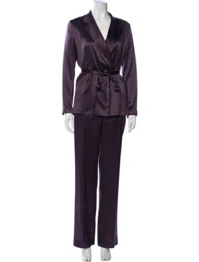 Pre-owned Joseph Silk Pantsuit In Purple