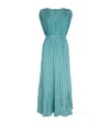 Joseph Silk Pleated Martini Midi Dress In Blue