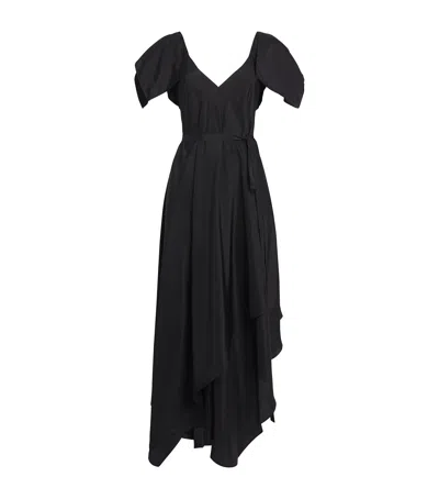 Joseph Silk Plumet Maxi Dress In Black