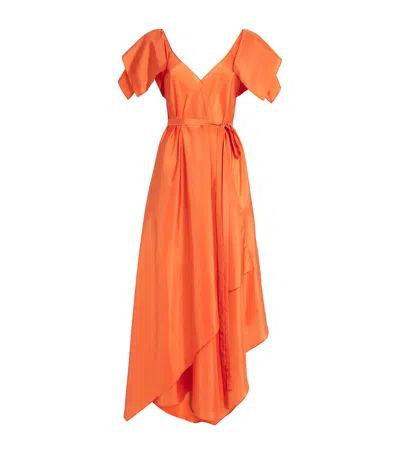 Joseph Silk Plumet Maxi Dress In Orange