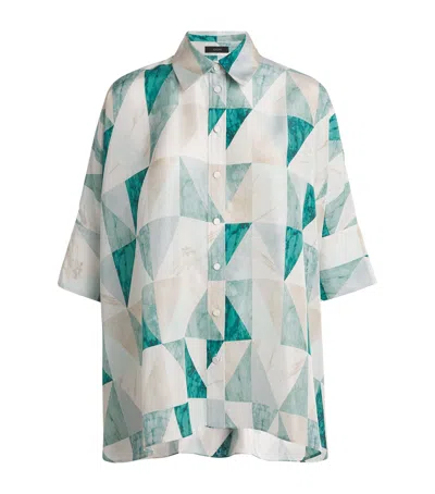 Joseph Silk Printed Arcole Shirt In Blue