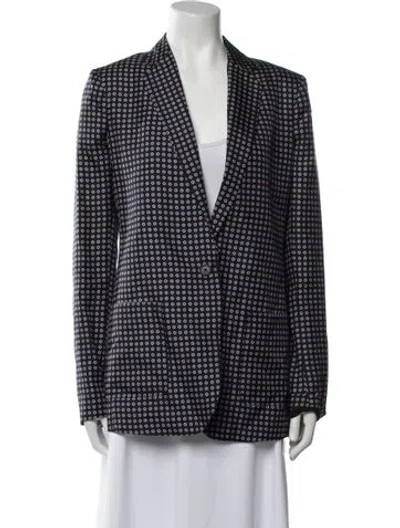 Pre-owned Joseph Silk Printed Blazer In Blue