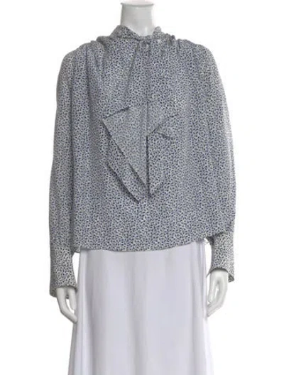 Pre-owned Joseph Silk Printed Blouse In Blue