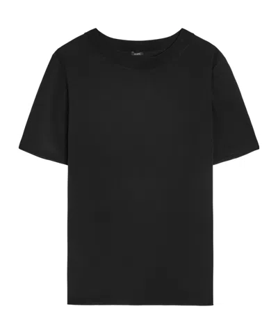 Joseph Silk Round-neck T-shirt In Black
