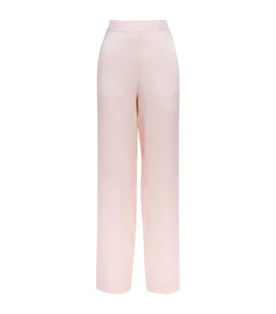 Joseph Silk Sahel Straight Trousers In Pink