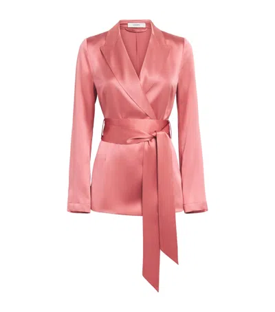Joseph Silk Satin Archer Jacket In Red