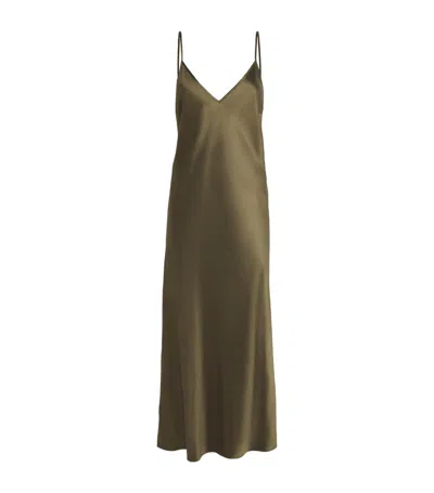 Joseph Silk Satin Clea Dress In Brown