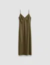 Joseph Silk Satin Clea Dress In Hass Avocado
