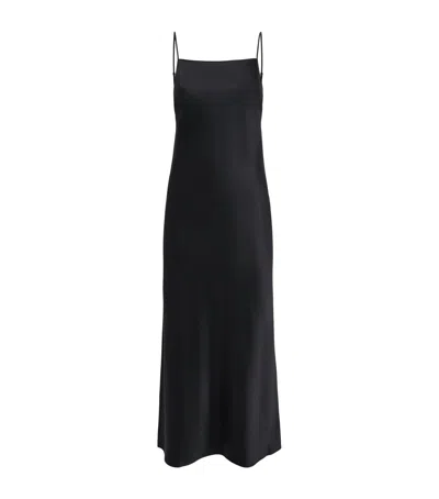 Joseph Silk Satin Cloe Midi Dress In Black