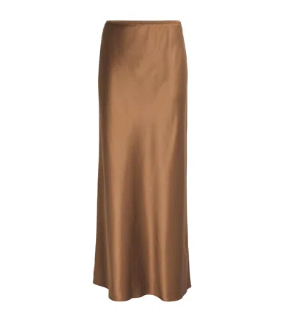Joseph Silk Satin Isaak Maxi Skirt In Brown