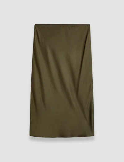 Joseph Silk Satin Isaak Skirt In Hass Avocado