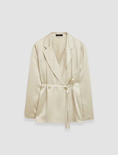Joseph Silk Satin Joubert Jacket In Oat