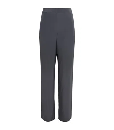 Joseph Silk Satin Sahel Trousers In Gray