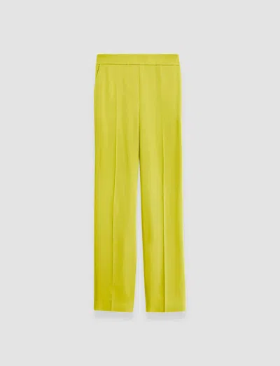 Joseph Silk Satin Tova Trousers In Ginkgo