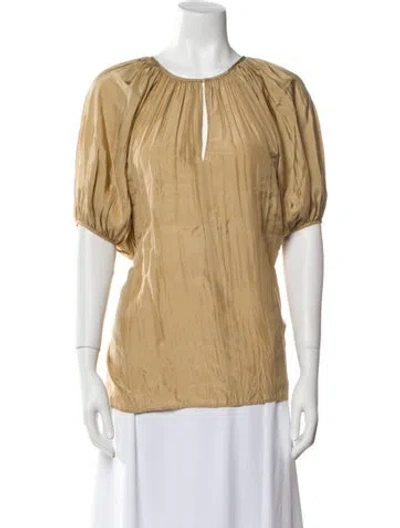 Pre-owned Joseph Silk Scoop Neck Blouse In Neutral