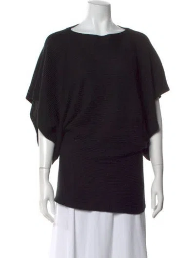 Pre-owned Joseph Silk Scoop Neck Sweater In Black