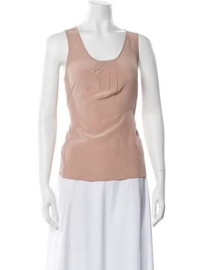 Pre-owned Joseph Silk Scoop Neck Top In Pink