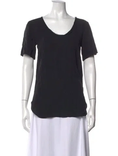 Pre-owned Joseph Silk Scoop Neck T-shirt In Black