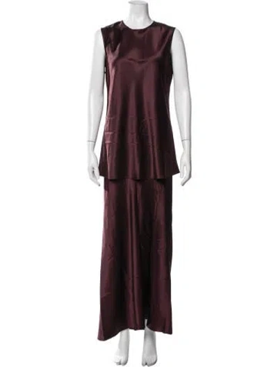 Pre-owned Joseph Silk Skirt Set In Burgundy