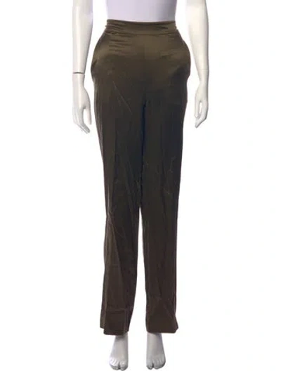 Pre-owned Joseph Silk Straight Leg Pants In Green