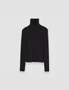 Joseph Silk Stretch High Neck Top In Black