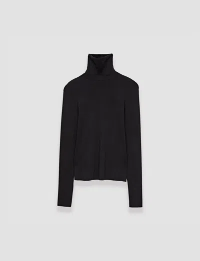 Joseph Silk Stretch High Neck Jumper In Ivory