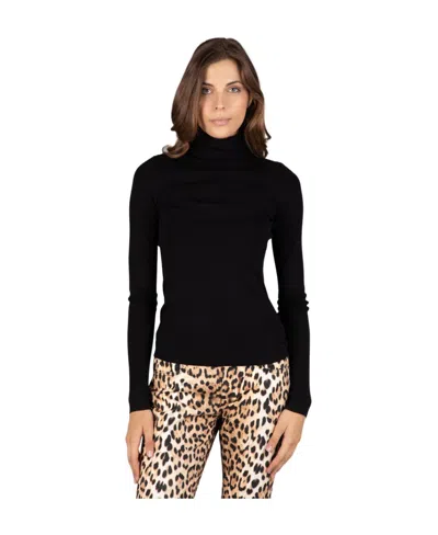 Joseph Long-sleeve Stretch Silk Turtleneck Pullover In Black