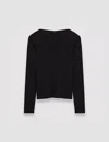 Joseph Silk Stretch V Neck Top In Black