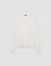 Joseph Silk Stretch V Neck Top In Ivory