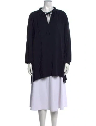 Pre-owned Joseph Silk Tie Neck Tunic In Black