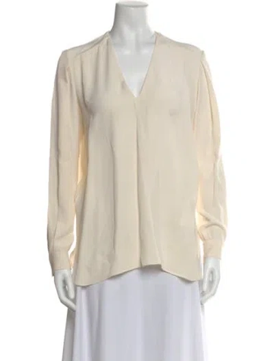 Pre-owned Joseph Silk V-neck Blouse In Neutral