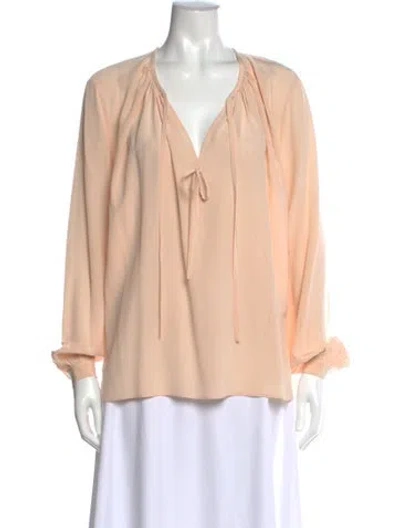 Pre-owned Joseph Silk V-neck Blouse In Neutral
