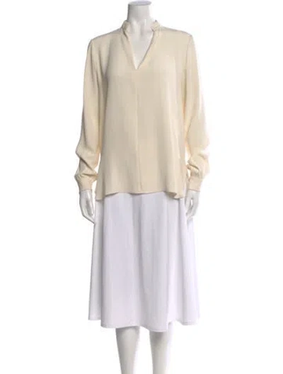 Pre-owned Joseph Silk V-neck Blouse In Neutral