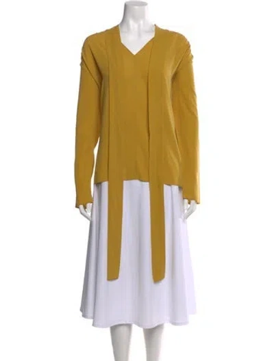 Pre-owned Joseph Silk V-neck Blouse In Yellow