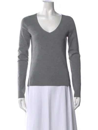 Pre-owned Joseph Silk V-neck Top In Gray