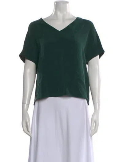 Pre-owned Joseph Silk V-neck Top In Green