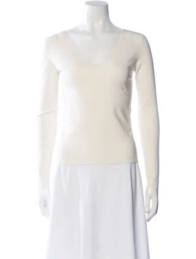 Pre-owned Joseph Silk V-neck Top In Neutral