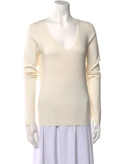 Pre-owned Joseph Silk V-neck Top In Neutral