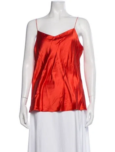 Pre-owned Joseph Silk V-neck Top In Red