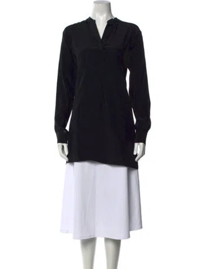 Pre-owned Joseph Silk V-neck Tunic In Black