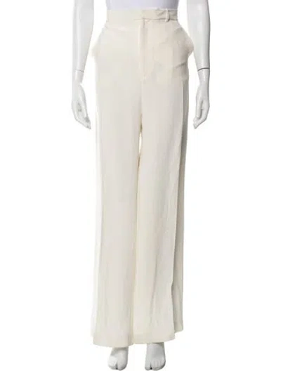 Pre-owned Joseph Silk Wide Leg Pants In Neutral