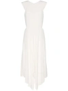 Joseph Silky Vichy Danube Silk Dress In White