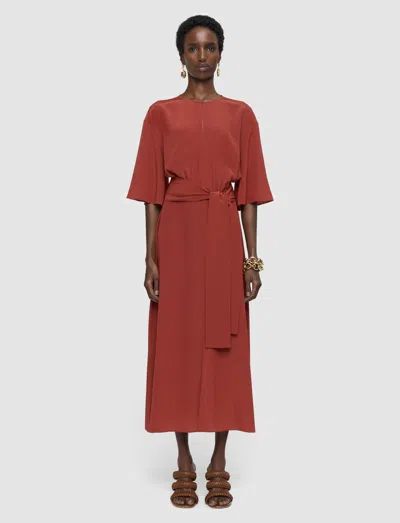 Joseph Silsila Crepe De Soie Silk Dress In Red