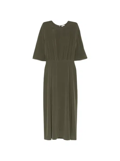 Joseph Silsila Gathered-waistline Split Dress In Green