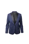 Joseph Single-breasted Blazer In Navy Blue Wool In Blue