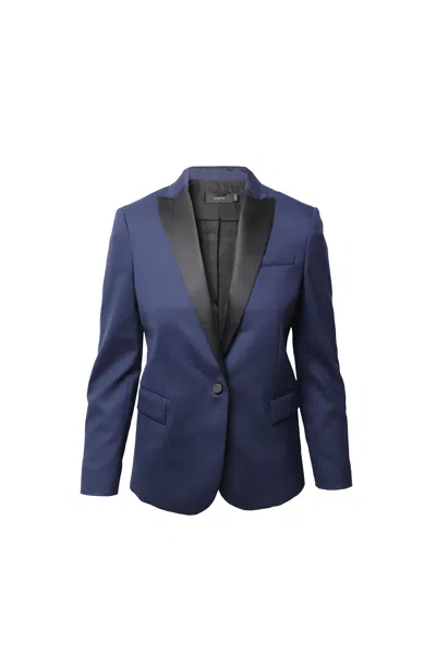 Joseph Single-breasted Blazer In Navy Blue Wool