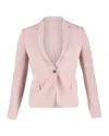 Joseph Single Button Blazer In Pastel Pink Acetate In Pink