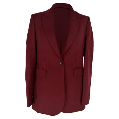 Pre-owned Joseph Single-breasted Blazer In Burgundy Polyester In Red