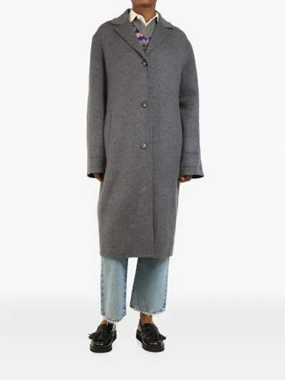 Pre-owned Joseph Single-breasted Cashmere Coat In Gray