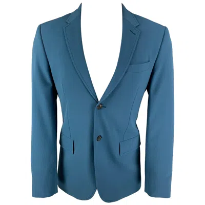 Pre-owned Joseph Size 38 Teal Polyester Blend Notch Lapel Sport Coat In Green